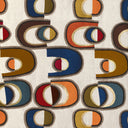 Shapely Prism Abstract Embroidered Fabric with Metallic Accents for Designer Upholstery