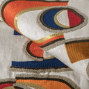 Shapely Prism Abstract Embroidered Fabric with Metallic Accents for Designer Upholstery