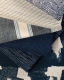 Premium Indigo Abstract Weave Upholstery Fabric by Brunschwig & Fils Durable Indoor/Outdoor