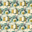 Figura Teal Mineral Abstract Performance Fabric: Durable Viscose Linen Blend