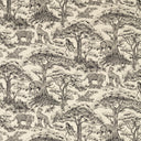 Exotic Kisumu Noir Linen Print Fabric, Jungle Safari Animal Pattern, High Durability