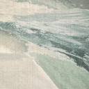 Sophisticated Seaglass Abstract Linen Print Fabric - Painterly Brushstrokes Art District Design