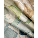 Sophisticated Seaglass Abstract Linen Print Fabric - Painterly Brushstrokes Art District Design