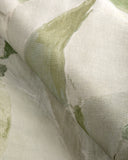 Sophisticated Painterly Leaf Mural Linen Fabric - Abstract Cosmopolitan Art Pattern