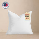 18x18 Throw Pillow Insert: Hypoallergenic Faux Down, Indoor Outdoor, Made in USA
